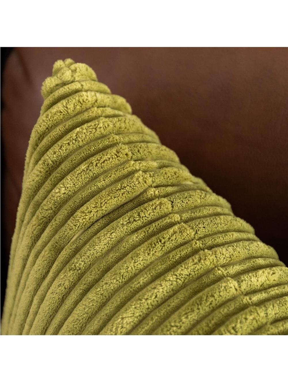Pack of 2, Velvet Pillow Covers Striped, Soft Textured Throw Cushion Set 20x12 - Picture 6 of 6